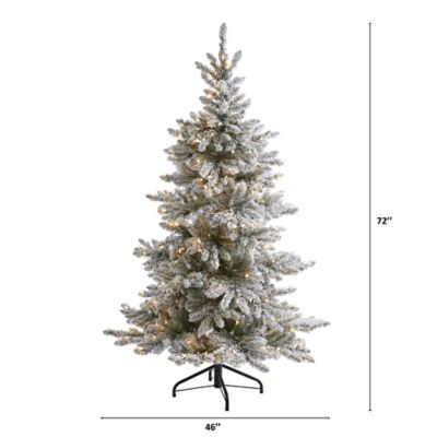 Image showing  6 ft. Flocked West Virginia Spruce Artificial Christmas Tree with Clear Lights and Bendable Branches