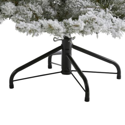 Image showing  6 ft. Flocked West Virginia Spruce Artificial Christmas Tree with Clear Lights and Bendable Branches