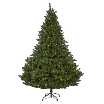 Nearly Natural 8 ft. Northern Rocky Spruce Artificial Christmas Tree with Clear Lights and Bendable Branches