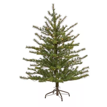 Nearly Natural 4-Foot Vancouver Mountain Pine Artificial Christmas Tree with Clear Lights and Bendable Branches Artificial Christmas Trees