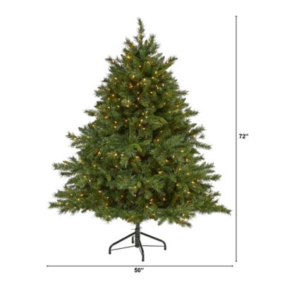 Image showing  6 ft. Wyoming Mixed Pine Artificial Christmas Tree with Clear Lights and Bendable Branches