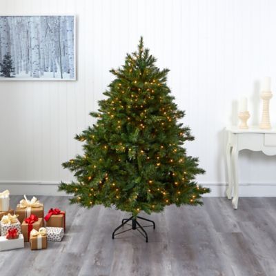 Image showing  6 ft. Wyoming Mixed Pine Artificial Christmas Tree with Clear Lights and Bendable Branches