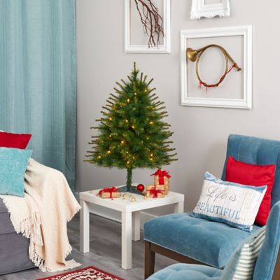 Image showing 5 th Nearly Natural 3 ft. Pre-Lit New England Pine Artificial Christmas Tree with Bendable Branches, Clear Lights
