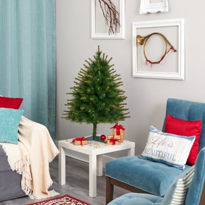 Image showing 6 th Nearly Natural 3 ft. Pre-Lit New England Pine Artificial Christmas Tree with Bendable Branches, Clear Lights