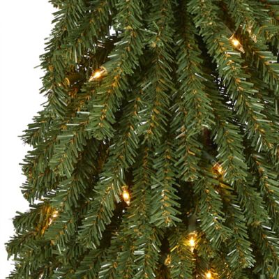 Image showing  3 ft. Pre-Lit Grand Alpine Artificial Christmas Tree with Bendable Branches on Natural Trunk, Clear Lights