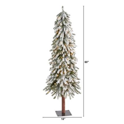 Image showing  5 ft. Flocked Grand Alpine Artificial Christmas Tree with Lights