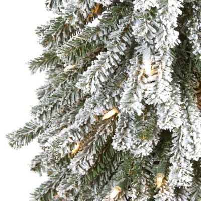 Image showing  5 ft. Flocked Grand Alpine Artificial Christmas Tree with Lights