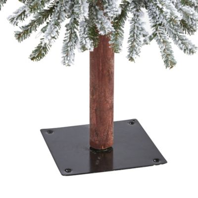 Image showing  5 ft. Flocked Grand Alpine Artificial Christmas Tree with Lights