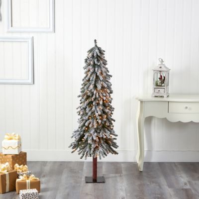 Image showing  5 ft. Flocked Grand Alpine Artificial Christmas Tree with Lights