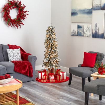 Image showing 5 th Nearly Natural 5 ft. Flocked Grand Alpine Artificial Christmas Tree with Lights