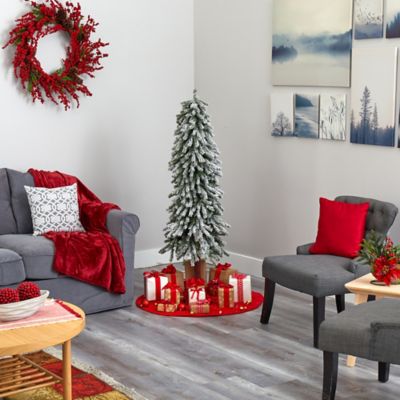 Image showing 6 th Nearly Natural 5 ft. Flocked Grand Alpine Artificial Christmas Tree with Lights