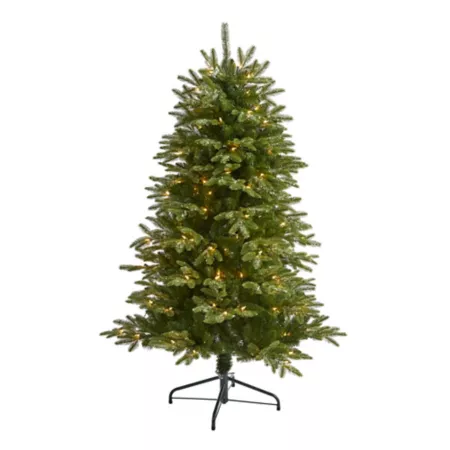 5' Snowy Grand Teton Artificial Christmas Tree with Clear Lights and Bendable Branches Artificial Christmas Trees