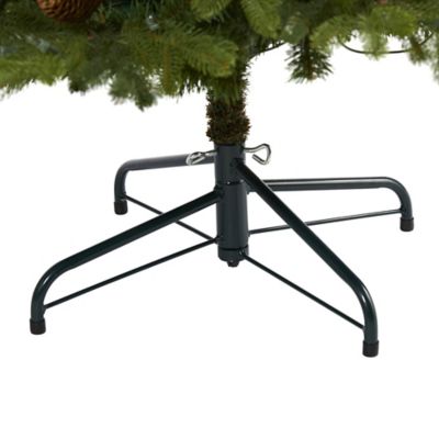 Image showing  5.5 ft. Yukon Mountain Fir Artificial Christmas Tree with Clear Lights, Pine Cones and Bendable Branches