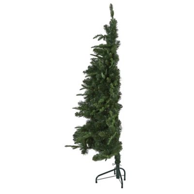 Image showing  5 ft. Grand Teton Spruce Flat Back Artificial Christmas Tree with Clear LED Lights and Bendable Branches