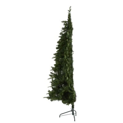 Image showing  7 ft. Grand Teton Spruce Flat Back Artificial Christmas Tree with Clear LED Lights and Bendable Branches