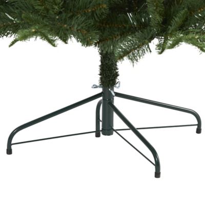 Image showing  7 ft. Grand Teton Spruce Flat Back Artificial Christmas Tree with Clear LED Lights and Bendable Branches