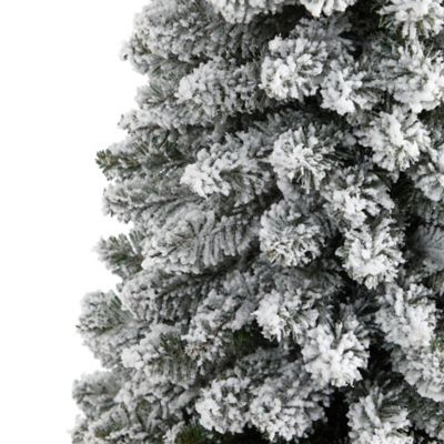 Image showing  5 ft. Flocked Pencil Artificial Christmas Tree with Bendable Branches