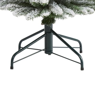 Image showing  6 ft. Flocked Pencil Artificial Christmas Tree with Bendable Branches