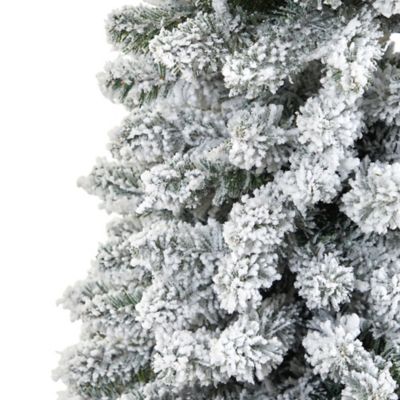 Image showing  7 ft. Flocked Pencil Artificial Christmas Tree with Bendable Branches