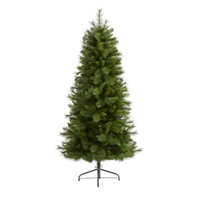 Nearly Natural 6 ft. Slim West Virginia Mountain Pine Artificial Christmas Tree with Bendable Branches
