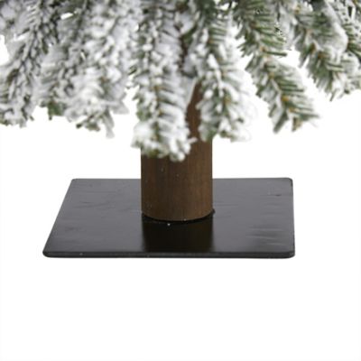 Image showing  2 ft. Pre-Lit Flocked Grand Alpine Artificial Christmas Tree