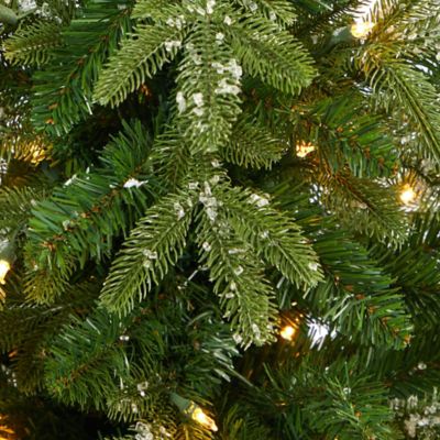 Image showing  44 in. Pre-Lit Snowed Grand Teton Fir Artificial Christmas Tree with Bendable Branches, Clear Lights, T2247-RD