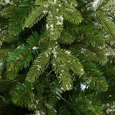 Image showing  44 in. Pre-Lit Snowed Grand Teton Fir Artificial Christmas Tree with Bendable Branches, Clear Lights, T2247-RD