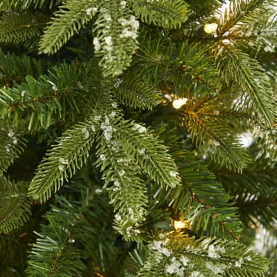Image showing  44 in. Pre-Lit Snowed Grand Teton Fir Artificial Christmas Tree with Bendable Branches, Clear Lights, T2247-WH