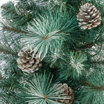 Image showing  50 in. Frosted Tip British Columbia Mountain Pine Artificial Christmas Tree in White Planter