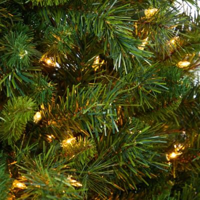 Image showing  4.5 ft. Wyoming Mixed Pine Artificial Christmas Tree in Tower Planter, White