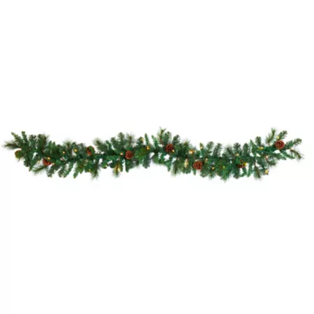 Nearly Natural 6-Foot Artificial Pine and Pinecone Garland with 35 Clear LED Lights Artificial Christmas Garlands