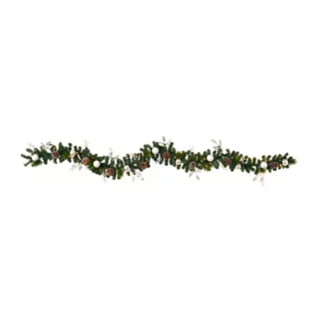 Nearly Natural 9-Foot Artificial Christmas Pinecone Garland and Ornament with Clear LED Lights Artificial Christmas Garlands