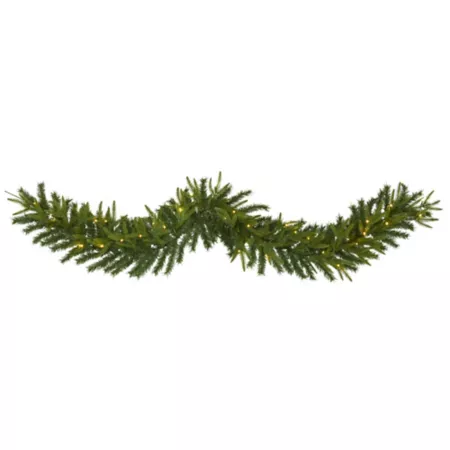 Nearly Natural 6-Foot Green Pine Artificial Christmas Wreath with 35 Clear LED Lights Artificial Christmas Garlands