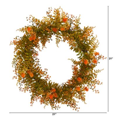Image showing  21 in. Autumn Fern Artificial Wreath