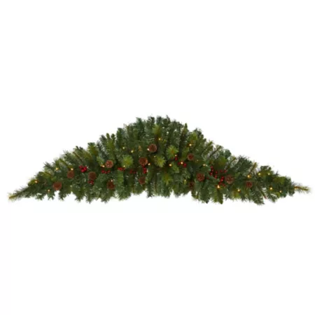 Nearly Natural 6 Foot Artificial Christmas Garland with LED Lights Berries and Pine Cones Artificial Christmas Garlands