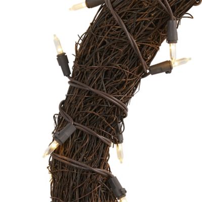 Image showing  20 in. Pre-Lit Vine Artificial Wreath, Warm White LED Lights