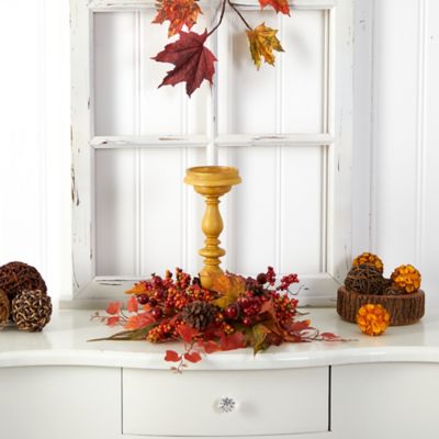 Image showing  15 in. Harvest Fall Artificial Candelabrum Arrangement