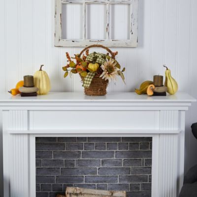 Image showing  16 in. Fall Pumpkin, Gourds and Berries Artificial Autumn Arrangement