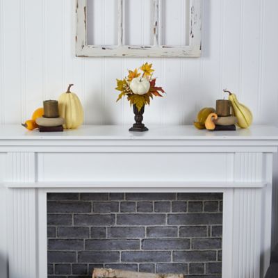 Image showing  13 in. Fall Pumpkin and Berries Artificial Autumn Arrangement in Decorative Urn