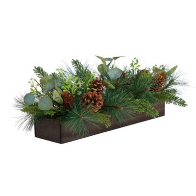 Image showing  30 in. Evergreen Pine and Pine Cone Artificial Christmas Centerpiece Arrangement