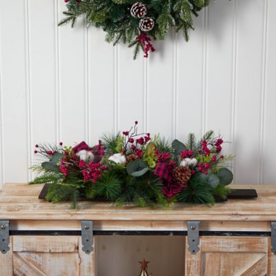 Image showing  24 in. Christmas Artificial Arrangement Cutting Board Wall Decor or Table Arrangement