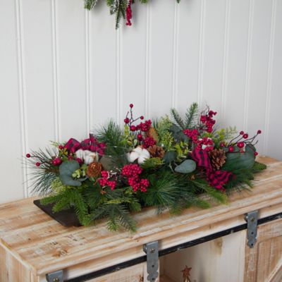 Image showing  24 in. Christmas Artificial Arrangement Cutting Board Wall Decor or Table Arrangement