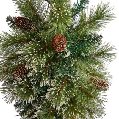 Image showing  5 ft. x 18 in. Holiday Pre-Lit Decorated Lamp Post with Artificial Christmas Greenery