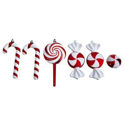 Nearly Natural Shatterproof Assorted Candy Cane Ornaments, 6 pc.