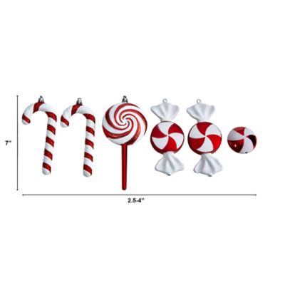 Image showing  Shatterproof Assorted Candy Cane Ornaments, 6 pc.