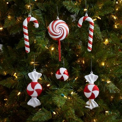 Image showing  Shatterproof Assorted Candy Cane Ornaments, 6 pc.