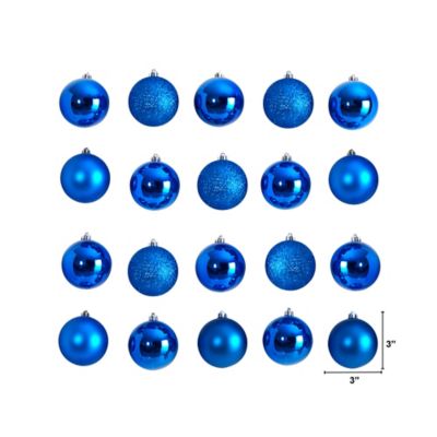 Image showing  Shatterproof Christmas Tree Ornament Set with Reusable Storage Container, Blue, 20 pc.