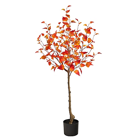 Nearly Natural 4 ft. Fall Birch Artificial Autumn Tree