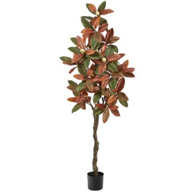 Nearly Natural 6 ft. Fall Magnolia Artificial Tree