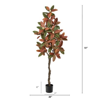 Image showing  6 ft. Fall Magnolia Artificial Tree